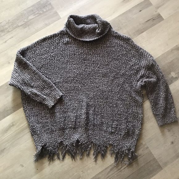 Umgee Distressed Chinelle Turtleneck Sweater 2XL Shabby Chic Cozy Comfy lounge - Picture 1 of 7